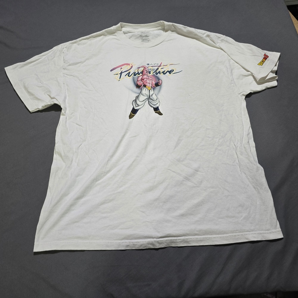 Primitive T-Shirt Mens 2XL White Dragon Ball Z Majin Buu Graphic Skate Tee